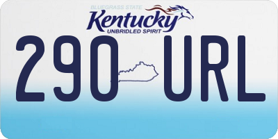 KY license plate 290URL
