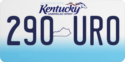 KY license plate 290URO