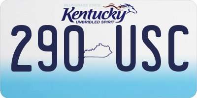 KY license plate 290USC