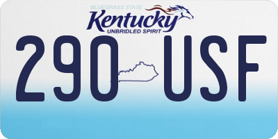 KY license plate 290USF