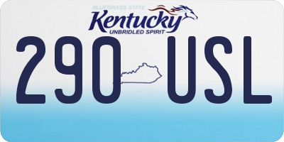 KY license plate 290USL