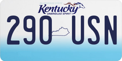 KY license plate 290USN