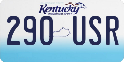 KY license plate 290USR