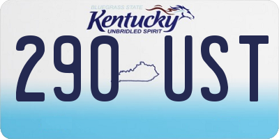 KY license plate 290UST
