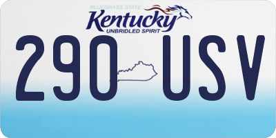 KY license plate 290USV