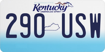 KY license plate 290USW