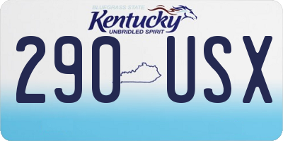 KY license plate 290USX