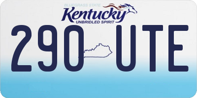 KY license plate 290UTE