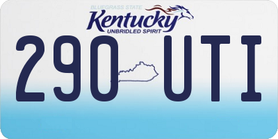 KY license plate 290UTI