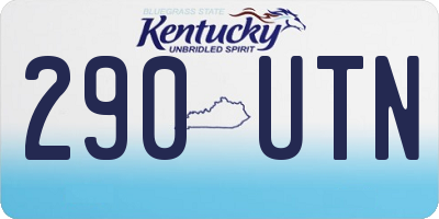 KY license plate 290UTN