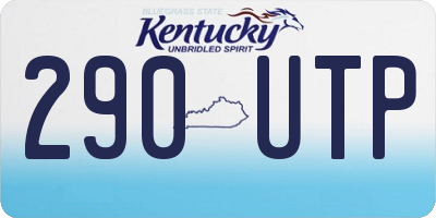 KY license plate 290UTP
