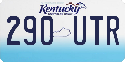 KY license plate 290UTR