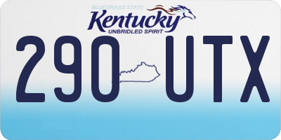 KY license plate 290UTX