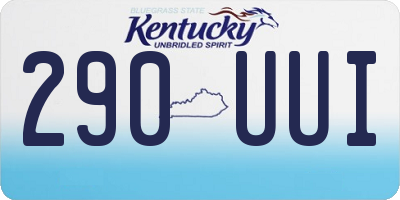 KY license plate 290UUI