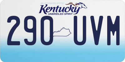 KY license plate 290UVM