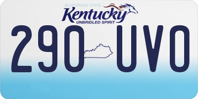 KY license plate 290UVO