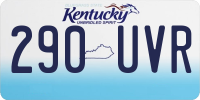 KY license plate 290UVR