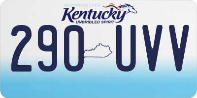 KY license plate 290UVV