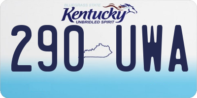 KY license plate 290UWA