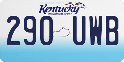 KY license plate 290UWB