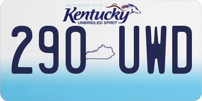 KY license plate 290UWD