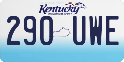 KY license plate 290UWE