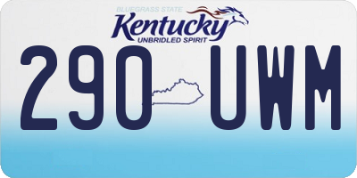 KY license plate 290UWM