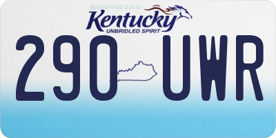 KY license plate 290UWR