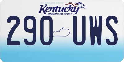 KY license plate 290UWS