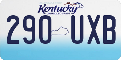 KY license plate 290UXB