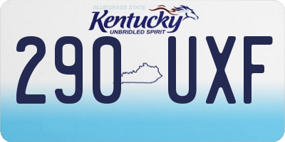 KY license plate 290UXF