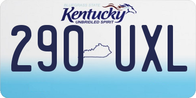 KY license plate 290UXL