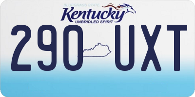 KY license plate 290UXT