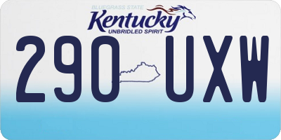 KY license plate 290UXW