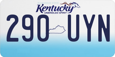 KY license plate 290UYN