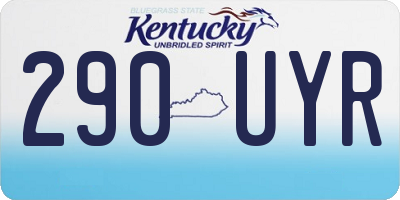 KY license plate 290UYR