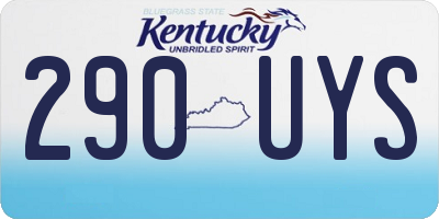 KY license plate 290UYS