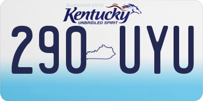 KY license plate 290UYU
