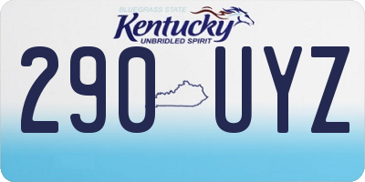 KY license plate 290UYZ