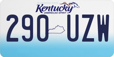 KY license plate 290UZW