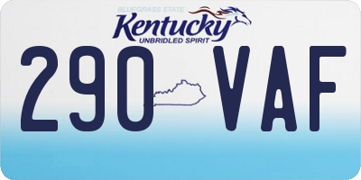 KY license plate 290VAF