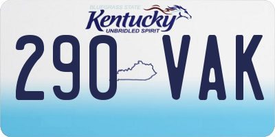 KY license plate 290VAK