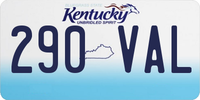 KY license plate 290VAL