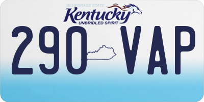 KY license plate 290VAP