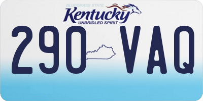 KY license plate 290VAQ