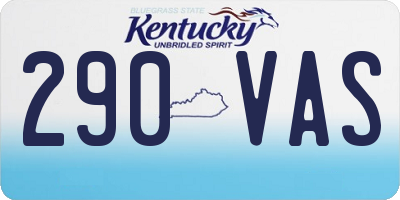 KY license plate 290VAS