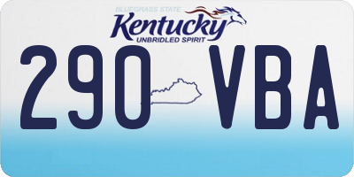 KY license plate 290VBA