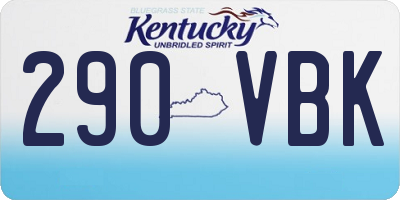 KY license plate 290VBK