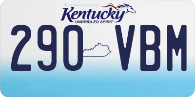 KY license plate 290VBM
