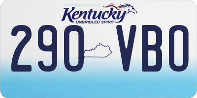 KY license plate 290VBO